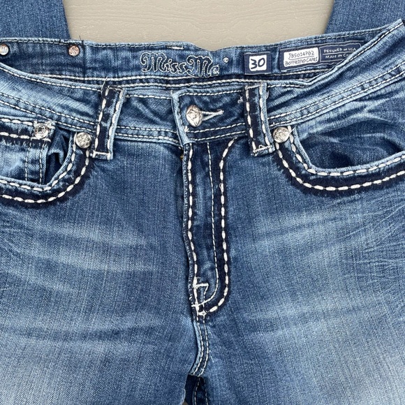 Miss Me Boyfriend Capri Blue Jean Size 30 JB5014P62 - Picture 8 of 12